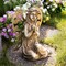 Northlight Sitting Angel with Cross Outdoor Garden Statue - 14.5"